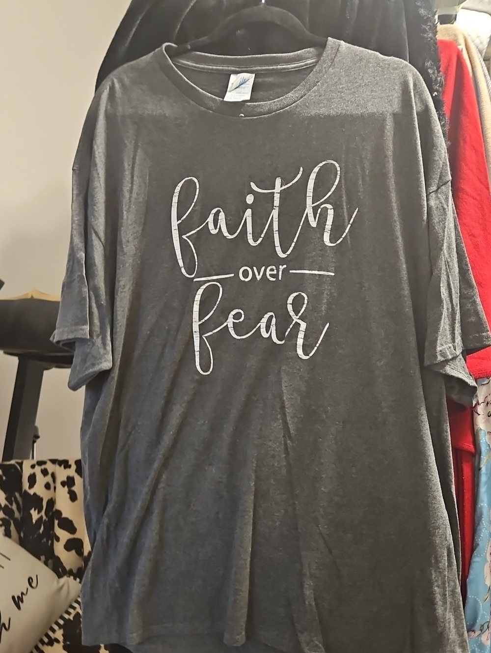 Delta Gray Faith Over Fear Short Sleeve Tee